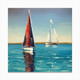 Sailboats On The Water Canvas Print