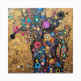 Abstract Painting, Oil On Canvas, Gold Color Canvas Print