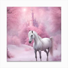 White Horse In The Snow Canvas Print