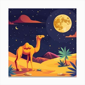 Camel In The Desert 3 Canvas Print