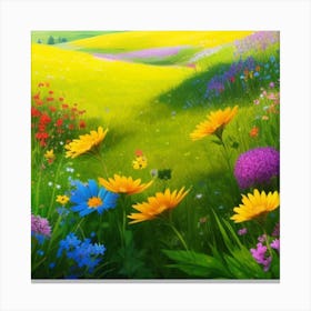 Flowers In The Meadow Canvas Print