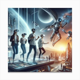 Futurists In Space Canvas Print