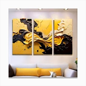 Yellow and Black combination Art 4k high quality Canvas Print