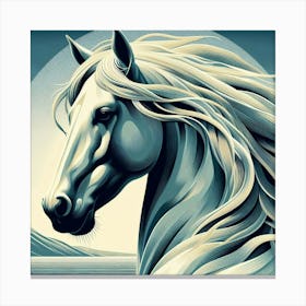 Horse With Long Mane Canvas Print