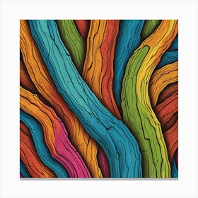 Colorful Tree Trunks Canvas Print