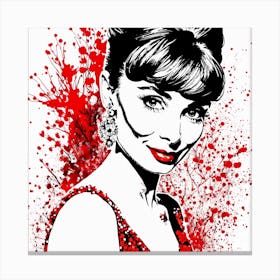 Audrey Hepburn Portrait Painting (6) Canvas Print