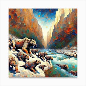 Tigers In The Mountains Canvas Print