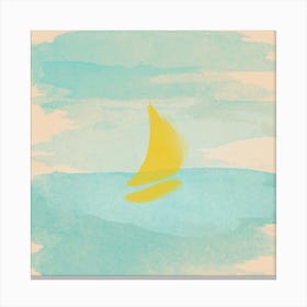 Blue Sea View Boat Canvas Print
