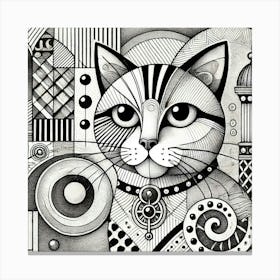 Stormy Paws City Cat Canvas Print