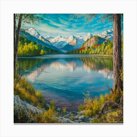 Lake In The Mountains 7 Canvas Print