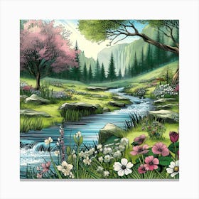 Serene And Peaceful Meadow 15 Canvas Print