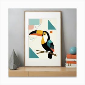 Mid Century Geometric Toucan Nursery Art Print 3 Canvas Print