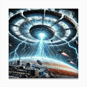 A Sci Fi Depiction Of The Skybreaker Station Emp Canvas Print