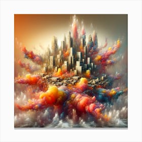 Flying city Canvas Print