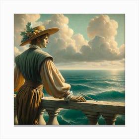 Renaissance Man Looking At The Ocean Canvas Print