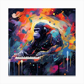 Gorilla Playing Piano Canvas Print