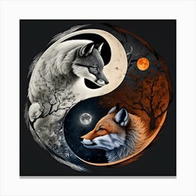 Yin Yang Wolf Canvas Print