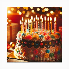 Birthday Cake With Candles 1 Canvas Print