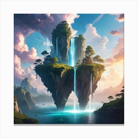 Waterfall Island Canvas Print