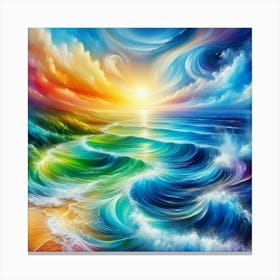 Rainbow Ocean Canvas Print