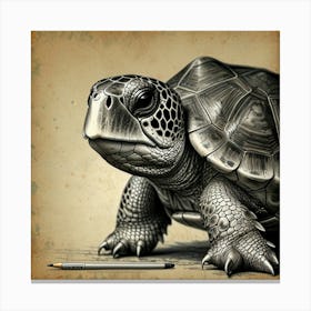 Turtle Drawing 9 Canvas Print