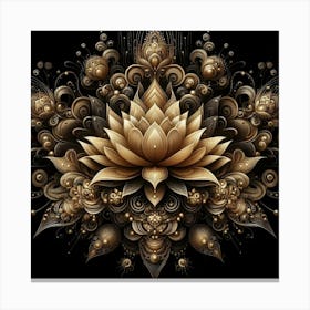 Golden Lotus 7 Canvas Print