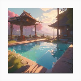 Pool Scene Canvas Print