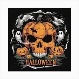 Steampunk Halloween Pumpkin 1 Canvas Print