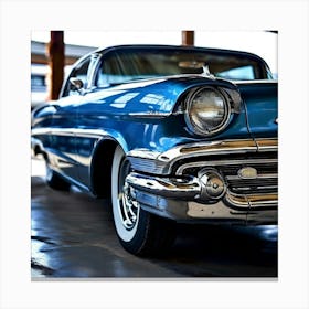 Classic Car In A Garage Canvas Print