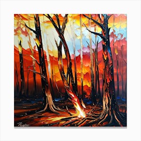 Fire In The Forest 1 Canvas Print