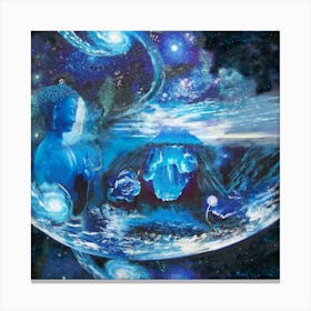 Blue Buddha Blessing the World Canvas Print