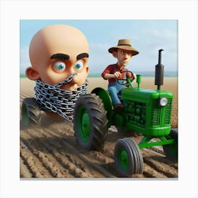 Farmer Driving A Tractor 1 Canvas Print