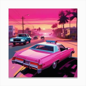 Pink Police Car Canvas Print