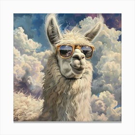 Llama In Sunglasses 4 Canvas Print