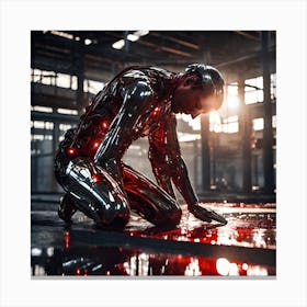 Robot In A Factory Canvas Print