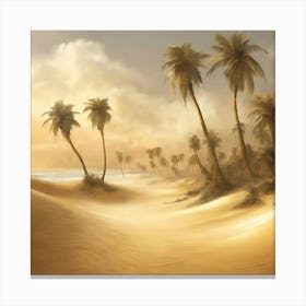 Palm Trees In The Desert Canvas Print