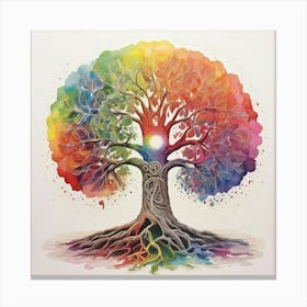 Rainbow Soul Tree Art Print 3 Canvas Print