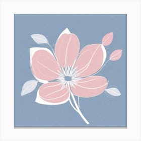 A White And Pink Flower In Minimalist Style Square Composition 728 Canvas Print