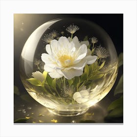 Flower In A Glass Bowl Canvas Print