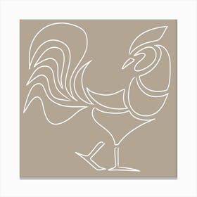 Taupe Rooster Canvas Print