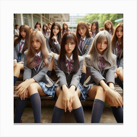 Asian Schoolgirls 1 Canvas Print