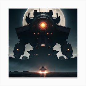 Giant Robot In The Night Canvas Print