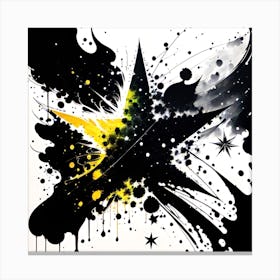 Black And Yellow Star 1 Canvas Print