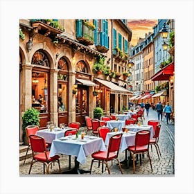 Restaurant In France Canvas Print