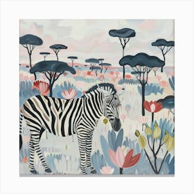 Zebra Pastel Illustration 3 Canvas Print