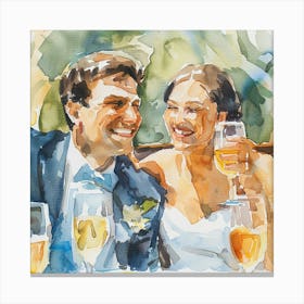 Watercolor Wedding Reception Toast 17 1 Canvas Print