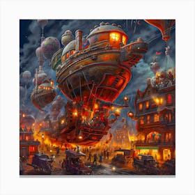 Steampunk City Canvas Print