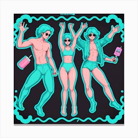 Neon Dancers Canvas Print