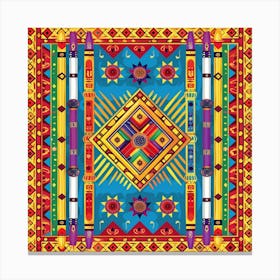 Navratri Themed Banner Texture With Dandiya Stic 1718 Canvas Print