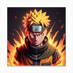Naruto In Angry Mood With Fire And Fight Vibran 1 Canvas Print